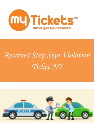 Received Stop Sign Violation Ticket NY