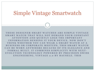 Simple Vintage Watches