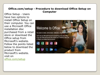 Office.com/setup - Procedure to download Office Setup on Computer
