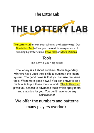 How to Use Our Simulation Tool and Experience the Excitement! | The Lottery Lab