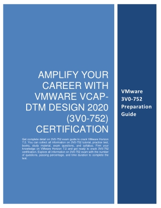 Amplify Your Career with VMware VCAP-DTM Design 2020 (3V0-752) Certification