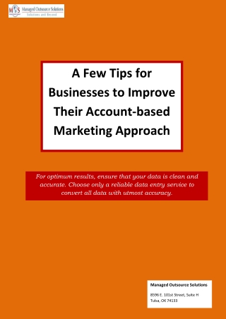 A Few Tips for Businesses to Improve Their Account-based Marketing Approach