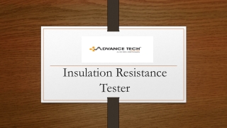 Insulation Resistance Testers at Best Price in India