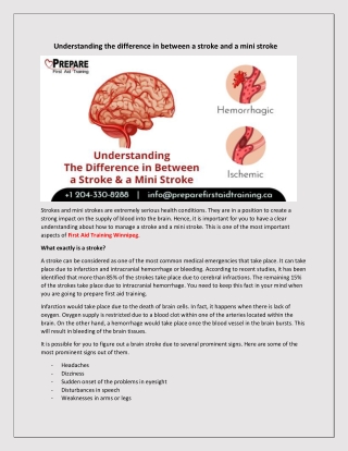 Understanding the difference in between a stroke and a mini stroke