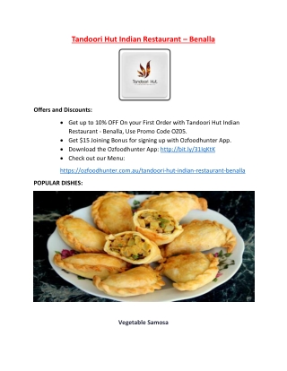 10% Off - Tandoori Hut Indian Restaurant takeaway benalla, Vic