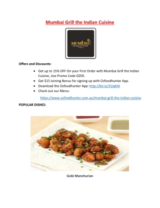 Mumbai Grill Indian Restaurant in Ferntree Gully, VIC - 15% Off