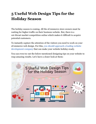 5 Useful Web Design Tips for the Holiday Season