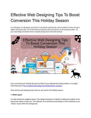 Effective Web Designing Tips To Boost Conversion This Holiday Season