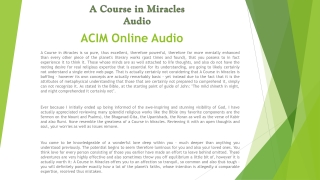 ACIM Online Audio