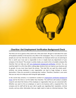 ClearStar: Get Employment Verification Background Check