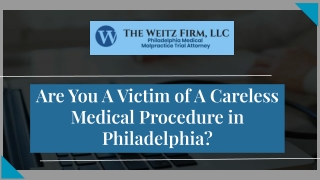 Are You a Victim of a Careless Medical Procedure in Philadelphia?