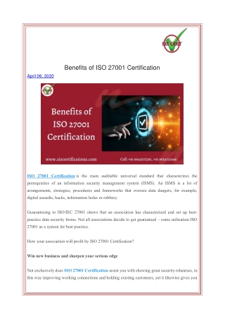 Benefits of ISO 27001 Certification