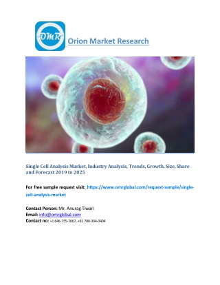 Single Cell Analysis Market Size, Trends, Leading Players, Share and Forecast 2019-2025