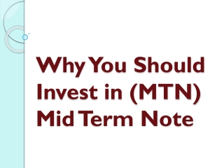 Why You Should Invest in (MTN) Mid Term Note