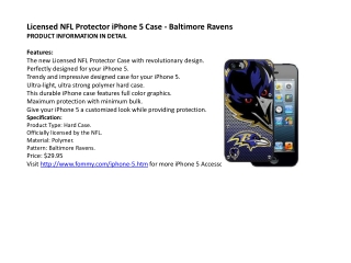 Licensed NFL Protector iPhone 5 Case - Baltimore Ravens