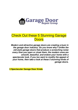Check Out these 5 Stunning Garage Doors
