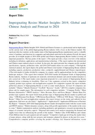 Impregnating Resins Market Insights 2019