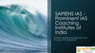 SAPIENS IAS - prominent IAS Coaching institutes of