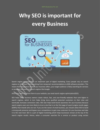 Why seo is important for every business?