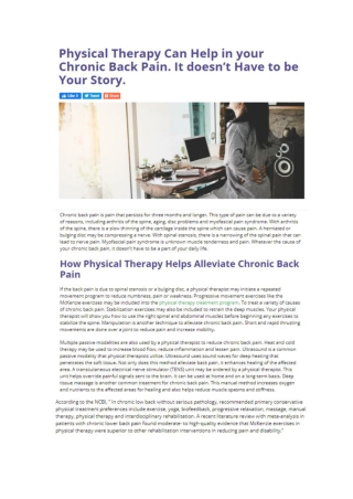 Physical Therapy Can Help in your Chronic Back Pain. It doesn’t Have to be Your Story.