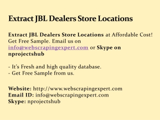 Extract JBL Dealers Store Locations