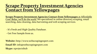 Scrape Property Investment Agencies Contact from Yellowpages