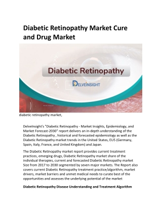 Diabetic Retinopathy Market Cure and Drug Market