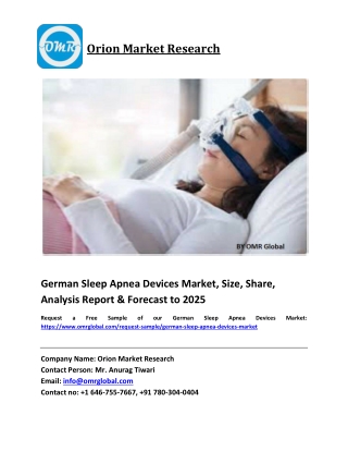 German Sleep Apnea Devices Market Size, Industry Trends, Share and Forecast 2019-2025