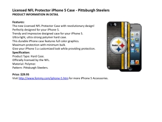 Licensed NFL Protector iPhone 5 Case - Pittsburgh Steelers