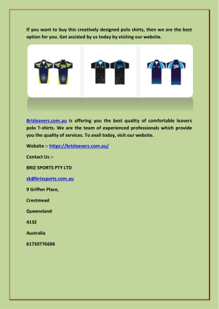 School Leavers Polo Shirts Design - Brizleavers.com.au