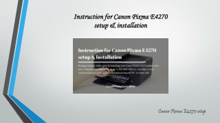 Instruction for Canon Pixma E4270 setup & installation