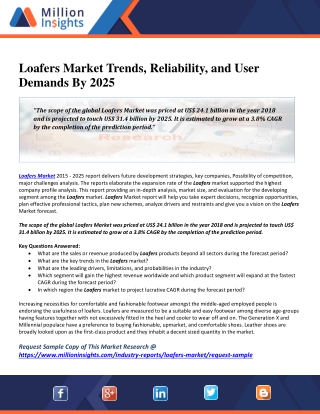 Loafers Market Trends, Reliability, and User Demands By 2025