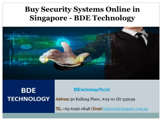 Buy Security Systems Online in Singapore - BDE Technology