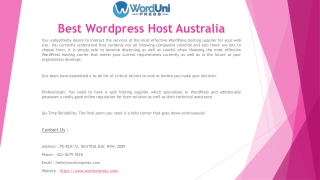 Best Wordpress Host Australia