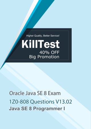 Pass 1Z0-808 Exam With Killtest 1Z0-808 Updated Materials V13.02