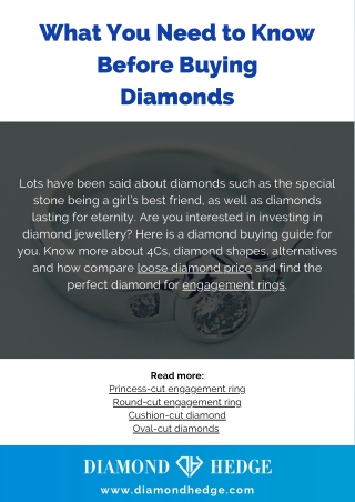 What to know before buying diamonds