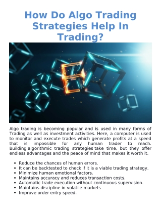 How Do Algo Trading Strategies Help In Trading?