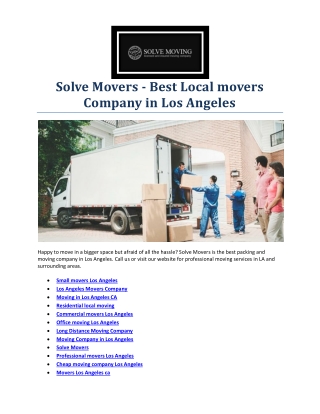 Moving service in los angeles