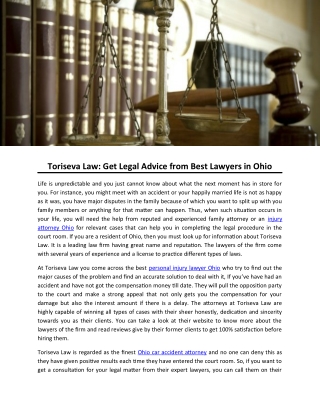 Toriseva Law: Get Legal Advice from Best Lawyers in Ohio