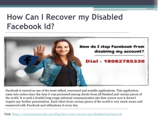 How Can I Recover my Disabled Facebook Id?