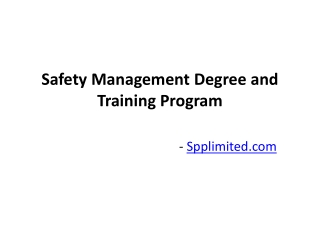 Safety Management Degree and Training Program