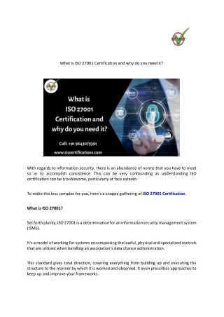What is ISO 27001 Certification and why do you need it?