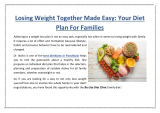 Losing weight together made easy: your diet plan for families