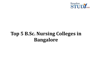 Top 5 B.Sc. Nursing Colleges in Bangalore