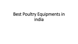 Best Poultry Equipment in India