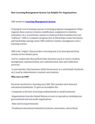 Learning Management System