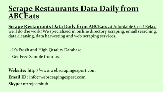 Scrape Restaurants Data Daily from ABCEats