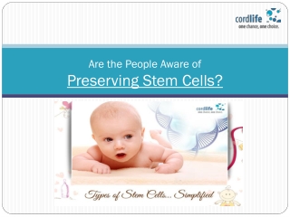 Stem Cell preservation