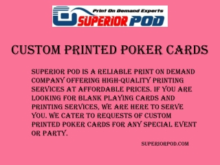 Superiorpod.com- Custom Printed Poker Cards