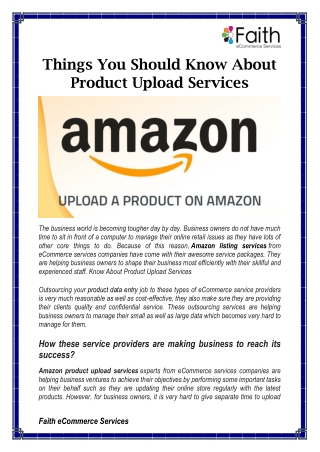 Things You Should Know About Product Upload Services